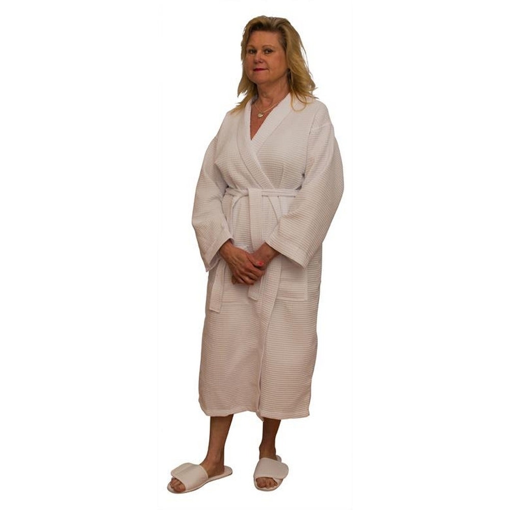 Robe Plus Size White Waffle