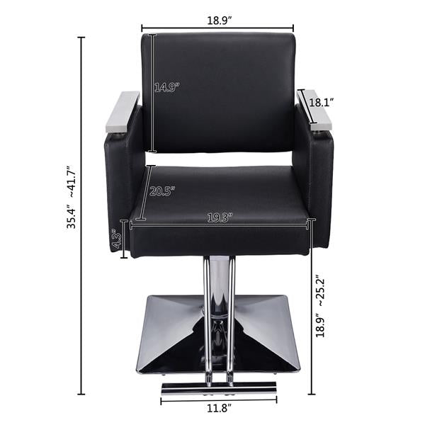 HC197B Square Base Boutique Hair Salon Special Hairdressing Chair Beauty Chair Black