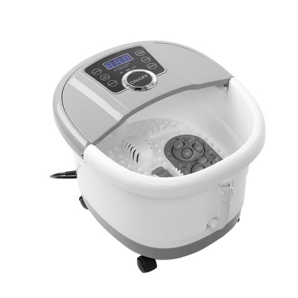 Foot Spa Foot Bath Massager with Touch Screen Digital Display Frequency Conversion 300/400/500W, Automatic Roller, Stress Relief for Tired Feet 110V Gray