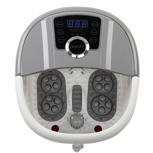 Foot Spa Foot Bath Massager with Touch Screen Digital Display Frequency Conversion 300/400/500W, Automatic Roller, Stress Relief for Tired Feet 110V Gray