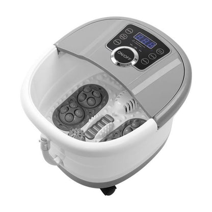 Foot Spa Foot Bath Massager with Touch Screen Digital Display Frequency Conversion 300/400/500W, Automatic Roller, Stress Relief for Tired Feet 110V Gray